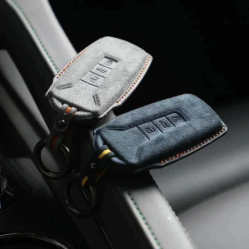 

For Volkswagen VW Touareg 2018 2019 2020 2021 2022 Suede Remote Car Key Case Shell Keychain for VW Touareg Leather Key Case