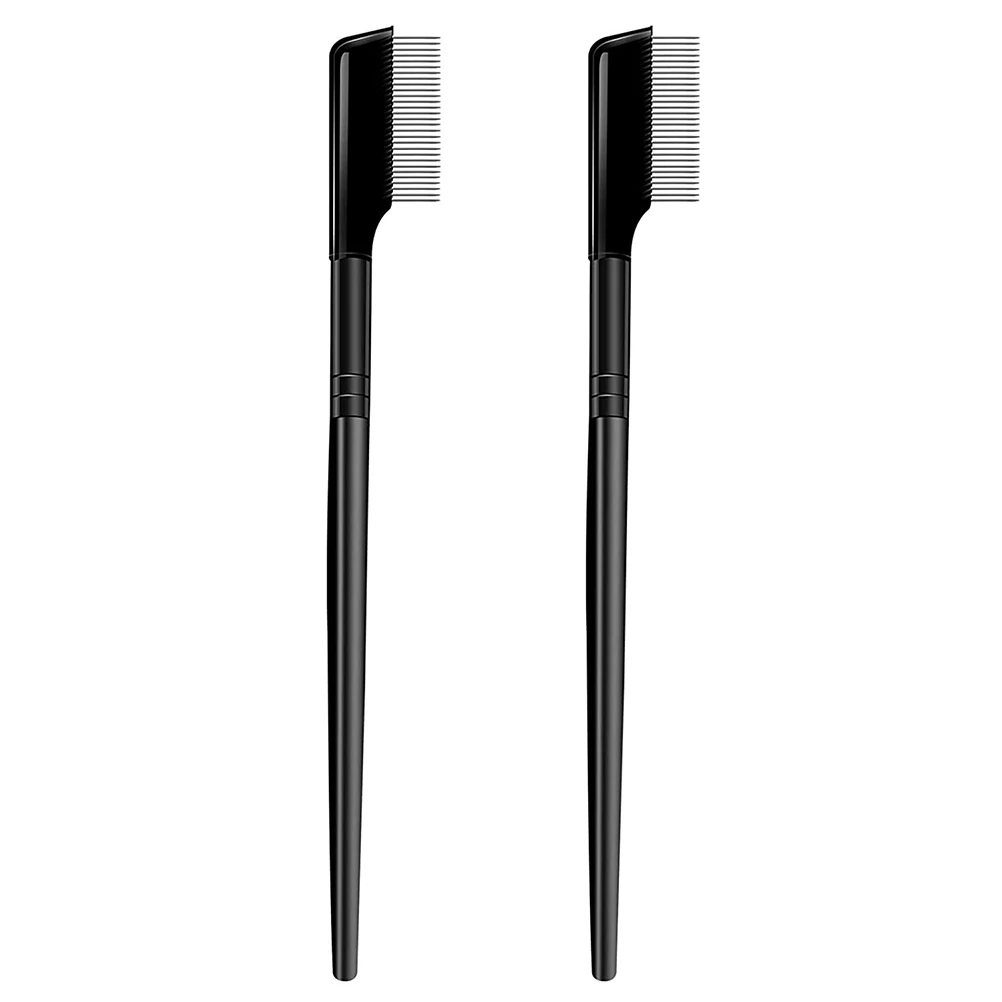 2 pçs sobrancelha cílios pente antiderrapante alça para fácil aliciamento denso dentes moldar ferramenta portátil acessório de beleza