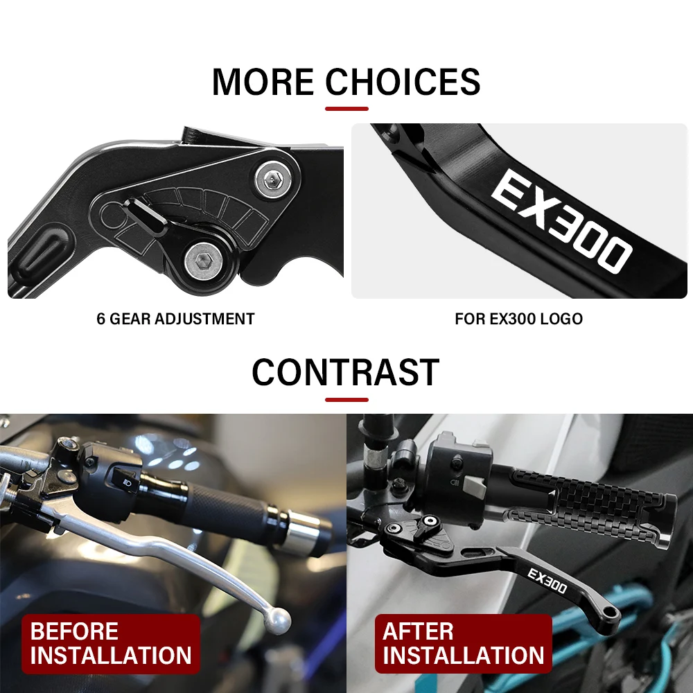 Pro KAWASAKI EX300 2013 2014 2015 2016 2017 2018 motocykl motocykl CNC nastavitelný brzda rýt levers ovládat příslušenství