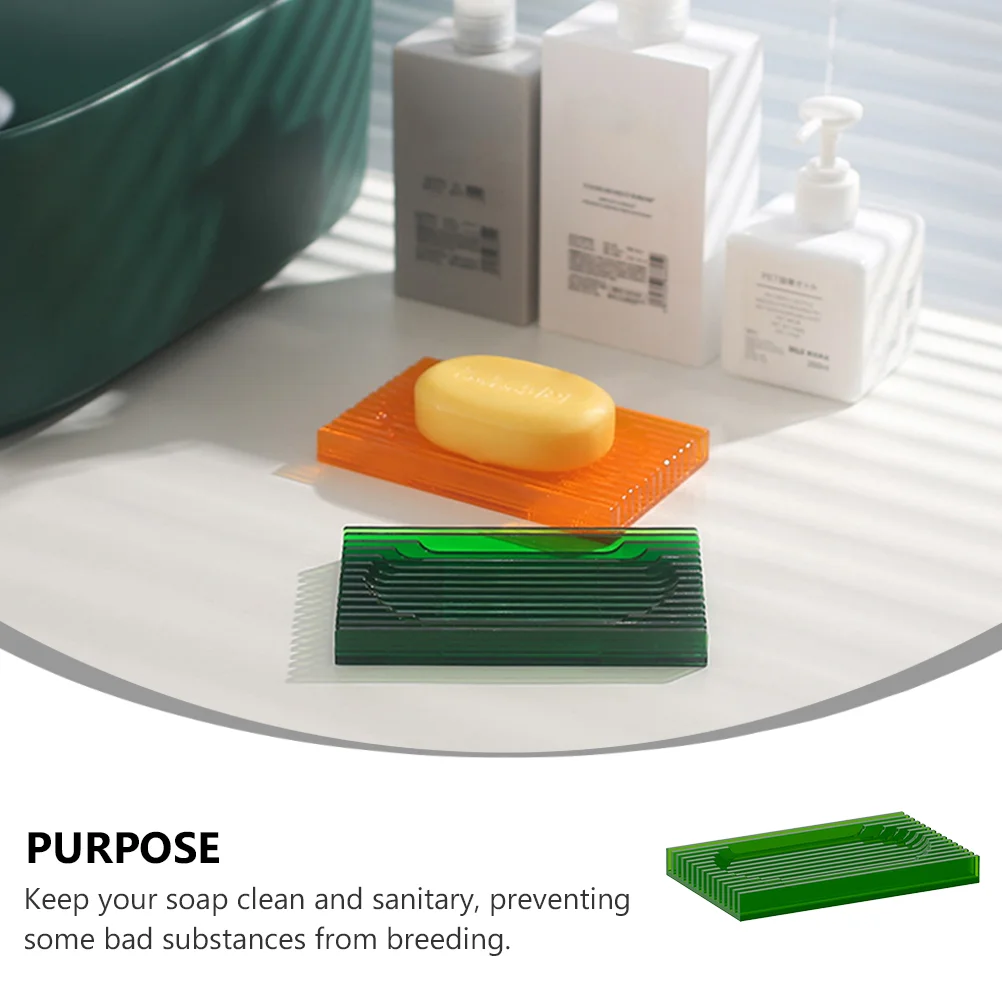 Drain Soap Dish Simple Boxes Holder Household Dishes Bathroom Supplies Green Container Clean Storage Cases