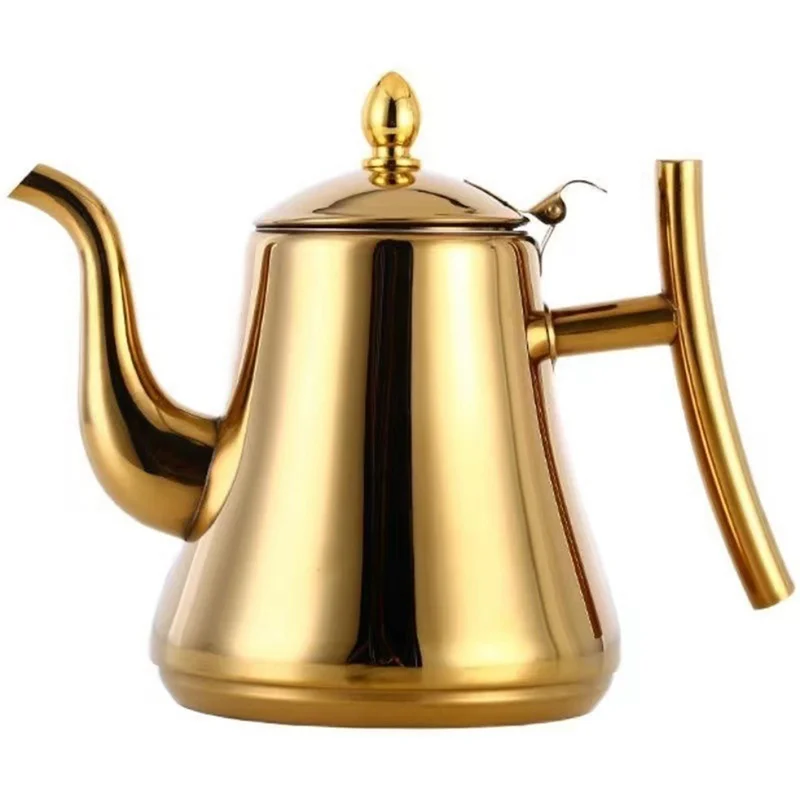 

A76X-Tea Pot With Filter Stainless Steel Water Kettle Thicker Tea Kettle Hotel Restaurant Induction Cooker Coffee Pot