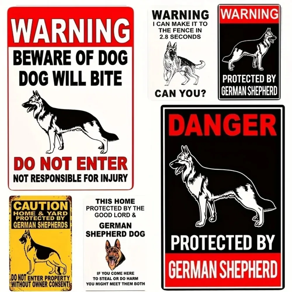 Beware Of Dog Metal Sign This Home Protected By The Good Lord Will Bite Do Not Enter Sign Door, Outdoor Decor 16x12inch 40x30cm