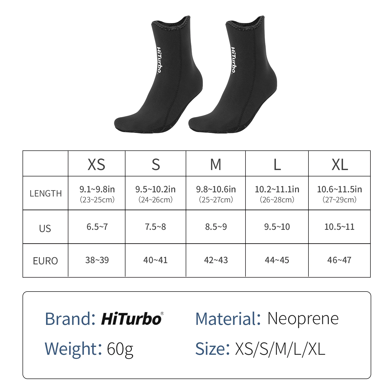 HiTurbo 3 mm Neoprensocken, rutschfeste Wassersocken-Schuhe, zum Tauchen, Schwimmen, Surfen, Schnorcheln – Detail 8