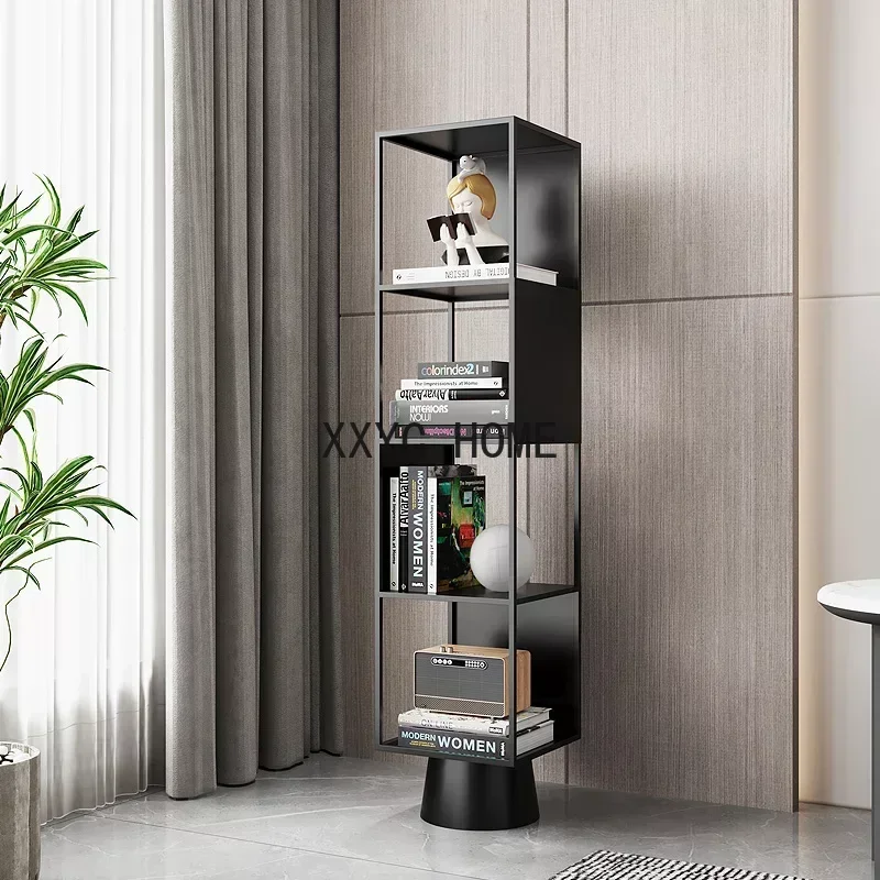 Creative Abnormals Corner Vertical Bookshelf Floor Shelf Modern Simple Living Room Iron Art Corner Bookcase Home Furniture WKBS