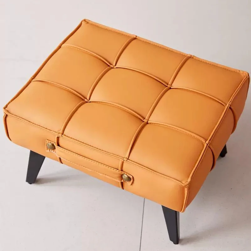 Individual Entrance Foot Stool Office Upholstered Comfy Foot Stool Elegant Minimlist Taburete Almacenamiento Balcony Furniture
