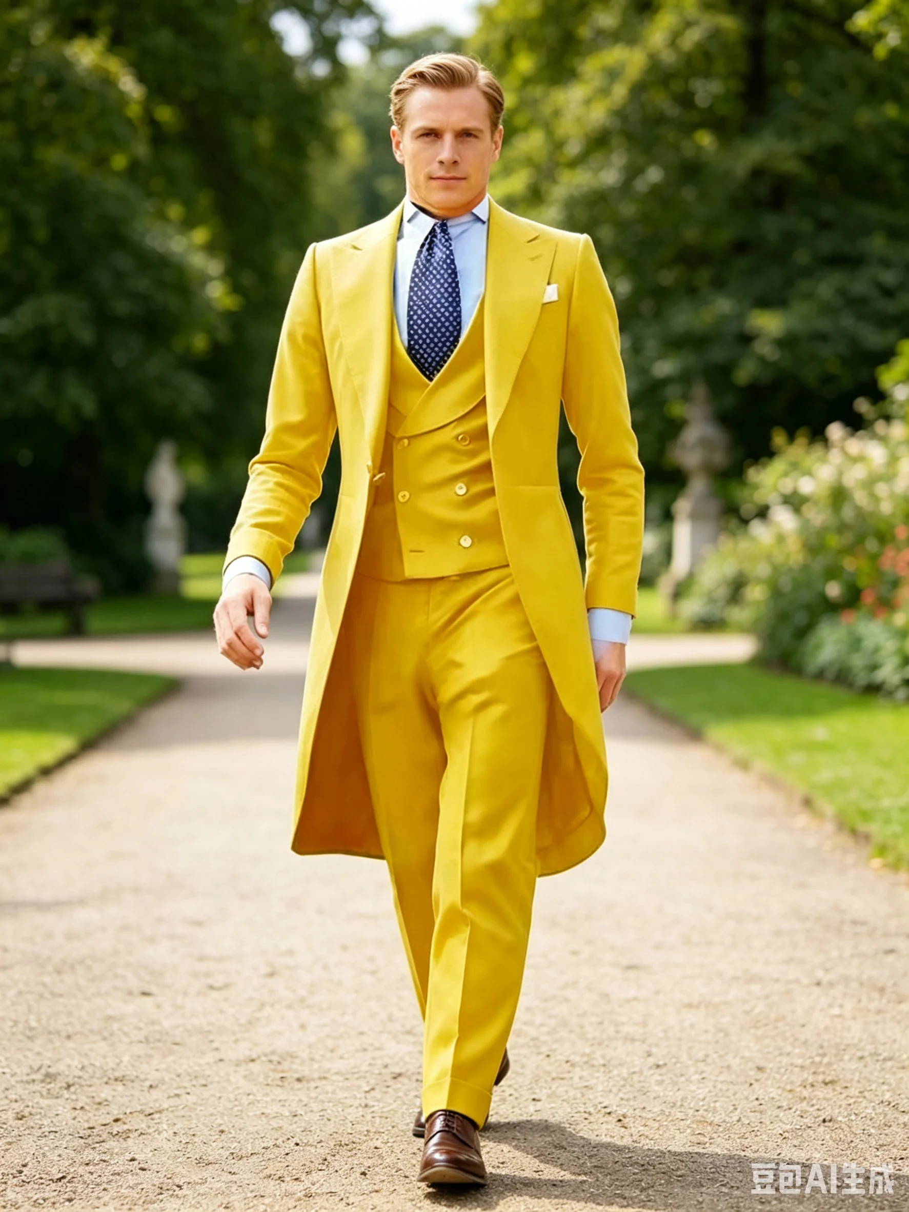 

Yellow Mens Groom Formal Tuxedo Tailcoat Dress Suit with Vest And Pants Male Swallow Tail Coat Jacket for Party Dance Magic Perf