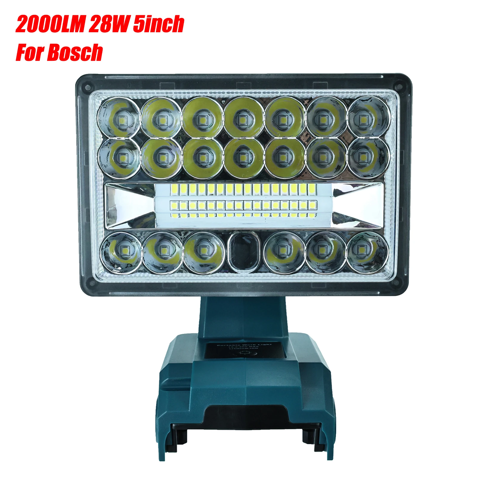 28W 2000LM LED Work Light for Bosch 14.4-20V Li-ion Battery Lamp Flashlight Outdoor Emergency Lighting with USB Type-C Port