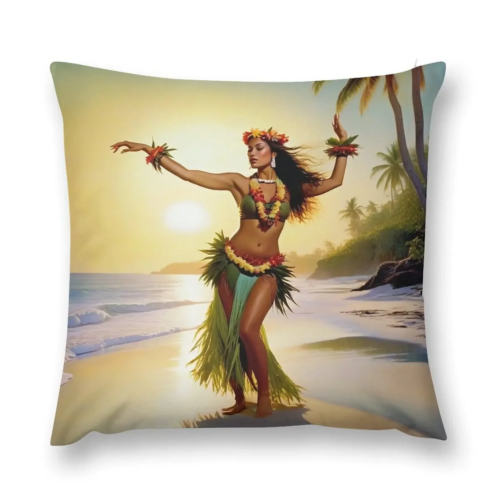 Vintage Hula Girl Throw Pillow Sofa Cushion Sofa Covers Luxury Pillow Case pillow