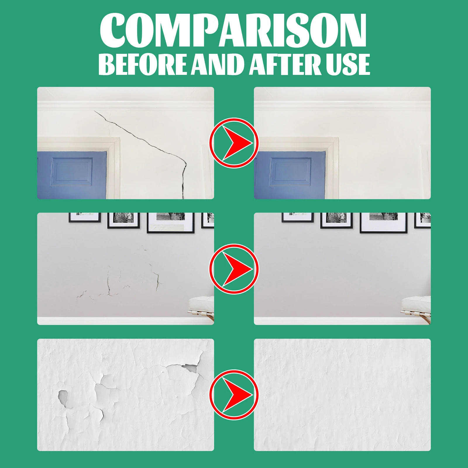Wall Repair Paste - Household Nail Hole Filler, Quick-Drying Waterproof Mildew-Proof Putty, Repairs Cracks & Holes