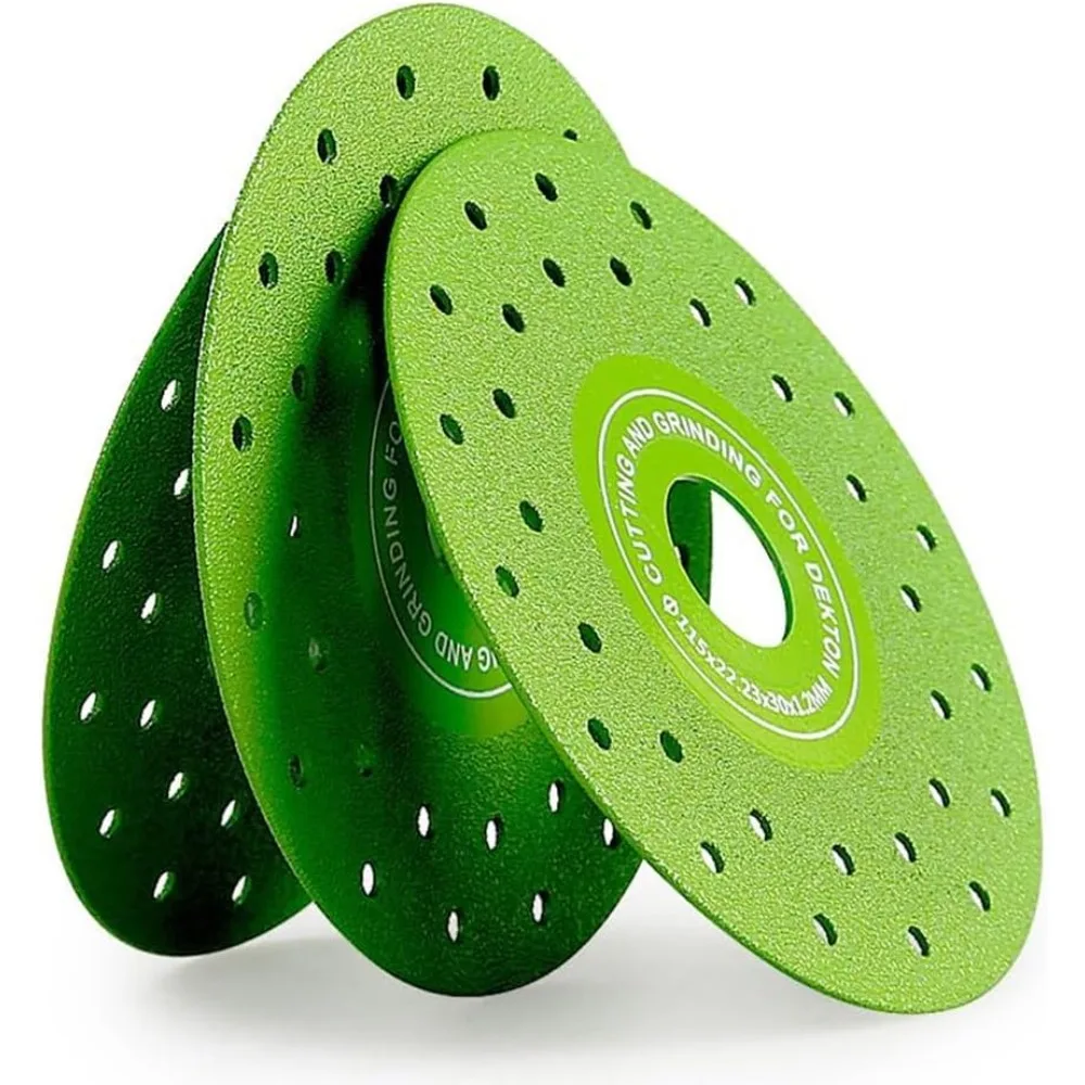 3Pcs 115mm Upgraded Rock Slab Cutting Disc - Flat Grinding/Glass Cut, Diamond Chamfered Saw Blades