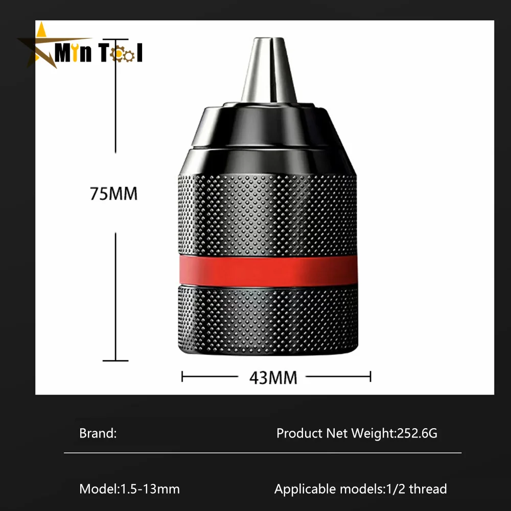 Mandrin de perceuse sans clé, métal rapDuty 1/2-20UNF 13mm, tige hexagonale/SDS/douille, adaptateur femelle carré, accessoires d\'outils conseillers