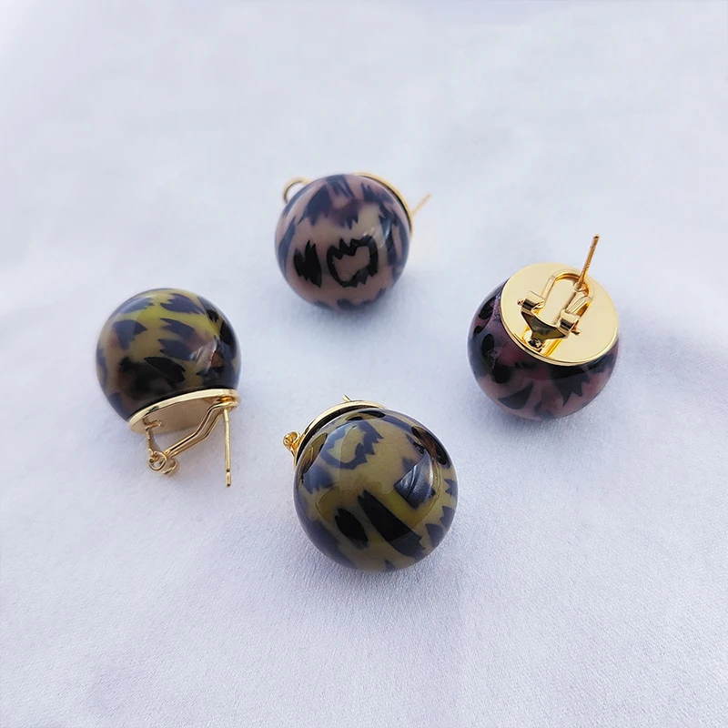 Leopard Print Ball Post Earrings For Women Fashion Jewelry Timeless Classic New Styles Hot Selling Items Holiday Gifts C1789