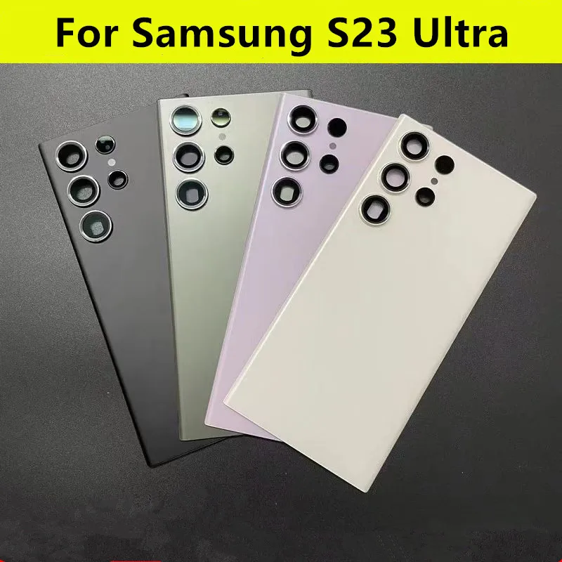 

Корпус S23Ultra для Samsung Galaxy S23 Ultra S918 6,8 дюйма, стеклянная задняя крышка аккумулятора, ремонт, замена задней двери + объектив камеры