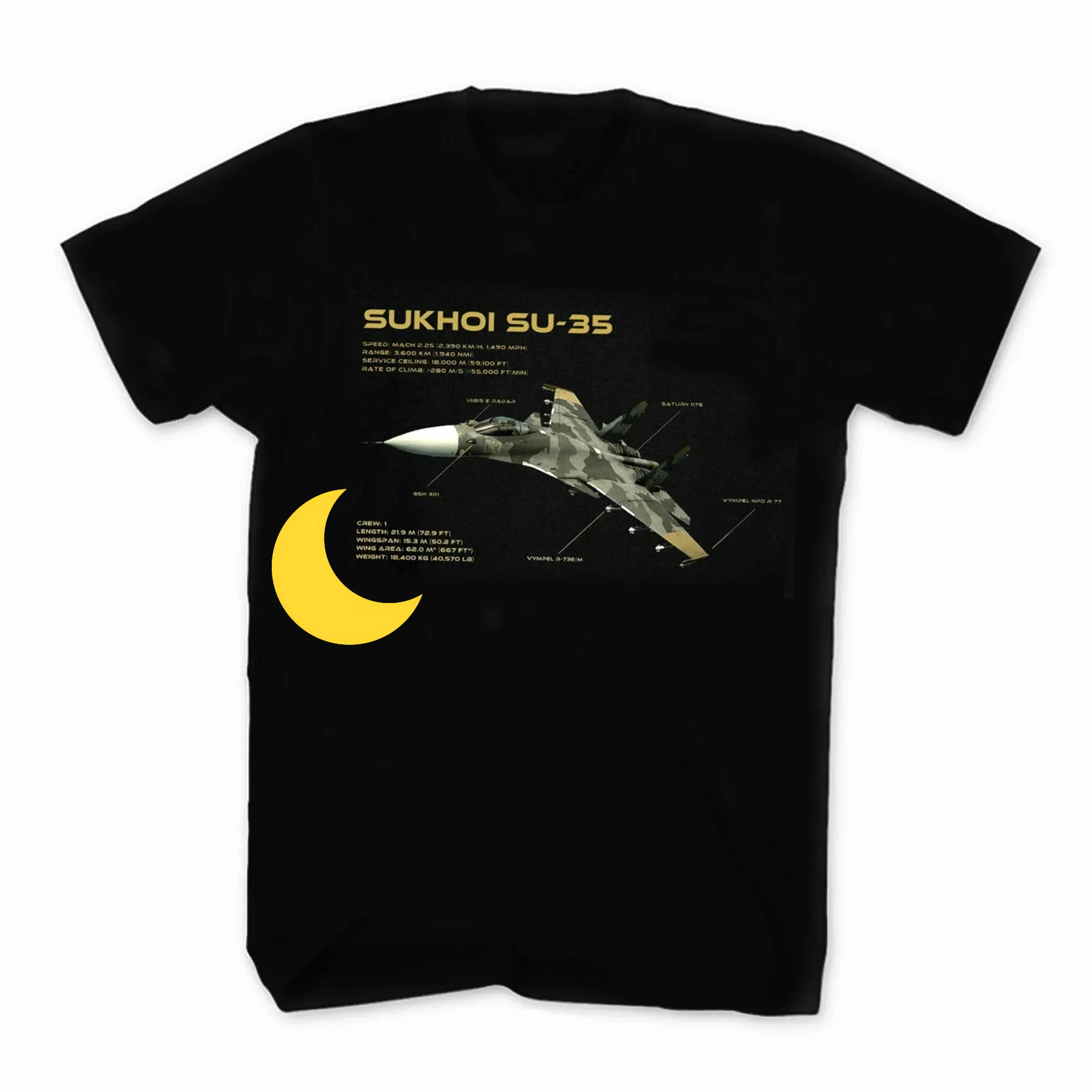 

USSR Russia Sukhoi Su-35 Fighter Aircraft T Shirt. Short Sleeve 100% Cotton Casual T-shirts Loose Top Size S-3XL