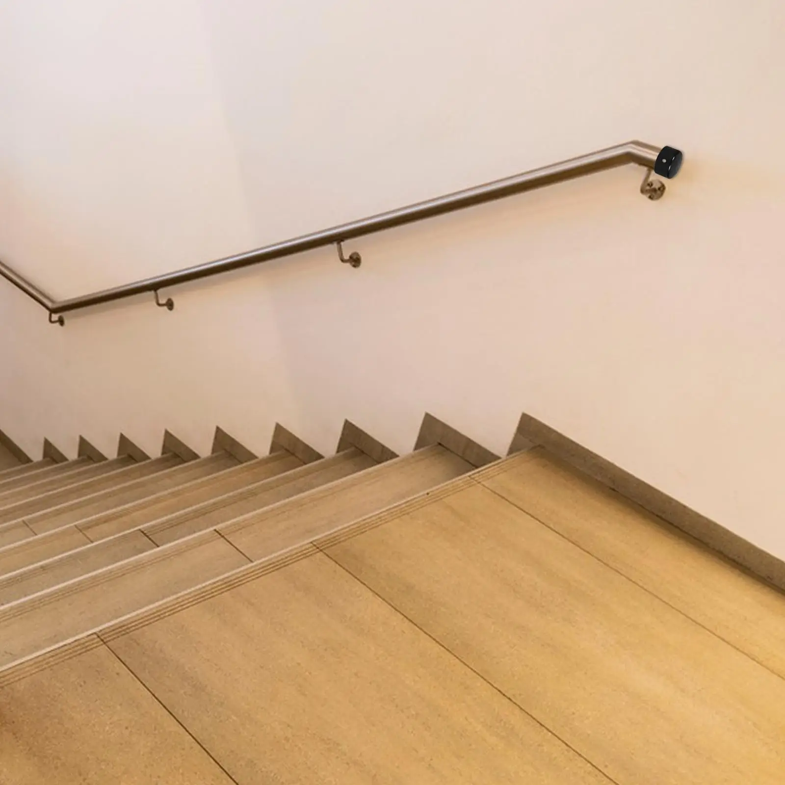 2 pezzi Tappi terminali per corrimano Parti per recinzione di collegamento Tappo per palo Manicotti flessibili in PVC Tubi Asta per armadio Scala in acciaio inossidabile