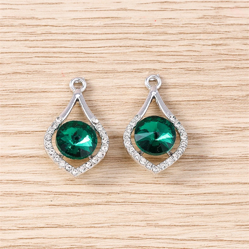 10 Stück 16 x 26 mm elegante Kristall-Wassertropfen-Charms-Anhänger für Schmuckherstellung, Tropfen-Ohrringe, Halsketten, Armbänder, DIY-Bastelbedarf – Detail 5
