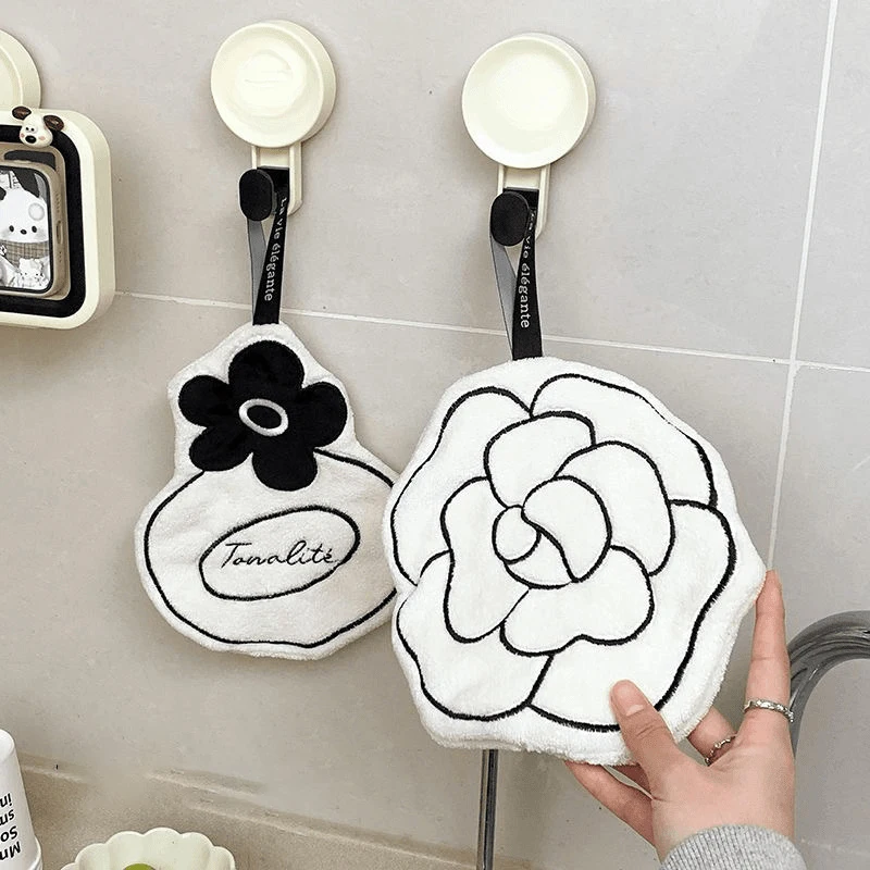 NEW Super Absorbent Quick Dry Hand Towel Double Layer Thick Microfiber Hanging Loop for Bathroom Kitchen Laundry Room Home Use