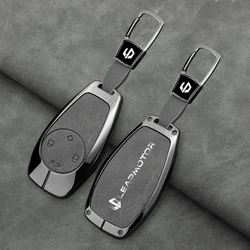 Zinc Alloy Leather Car Remote Key Case Cover For Leapmotor T03 S01 B10 C11 C10 C16 C01 Type Protector Shell Keychain Accessories