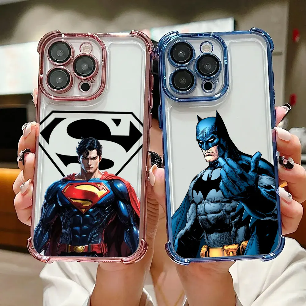 

S-Supermans B-Batmans Case For iPhone 17 Air 16 15 14 11 12 13 Pro Max 16e 17E 15 Plus 13 Mini Shockproof Fundas Phone Cover