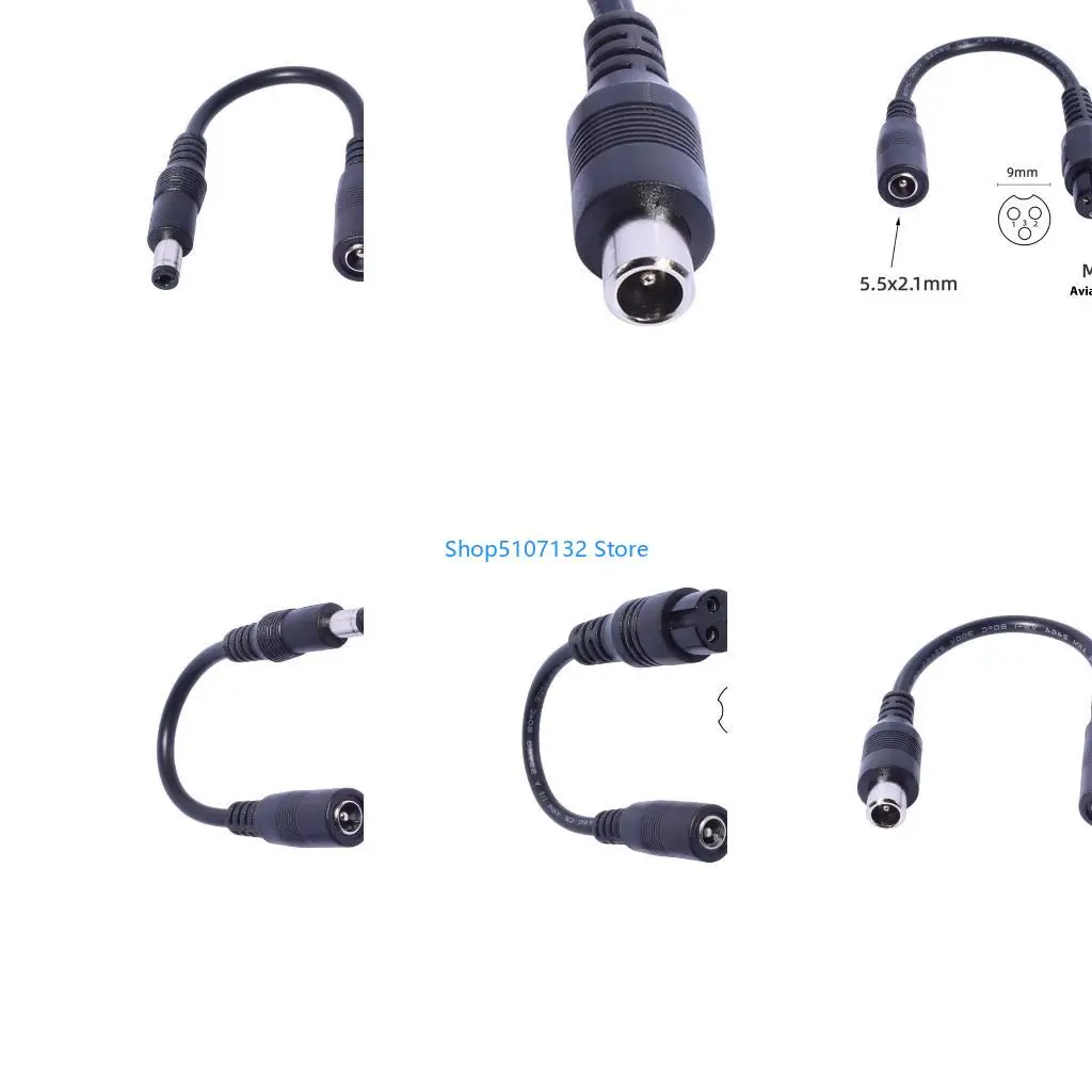 87HD 15cm Length DC5.5x2.1mm Female to 5525 8016 C13 12 XLR Adapter Cable Cord for Solar Devices and LED Light Fan