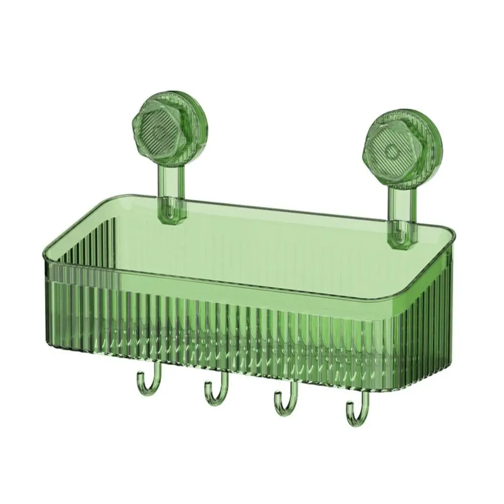 

Wall Mounted Suction Cup Shelf Organizer Punch Free Shower Storage Rack Glacier Pattern Drainable Bathroom Shower Basket