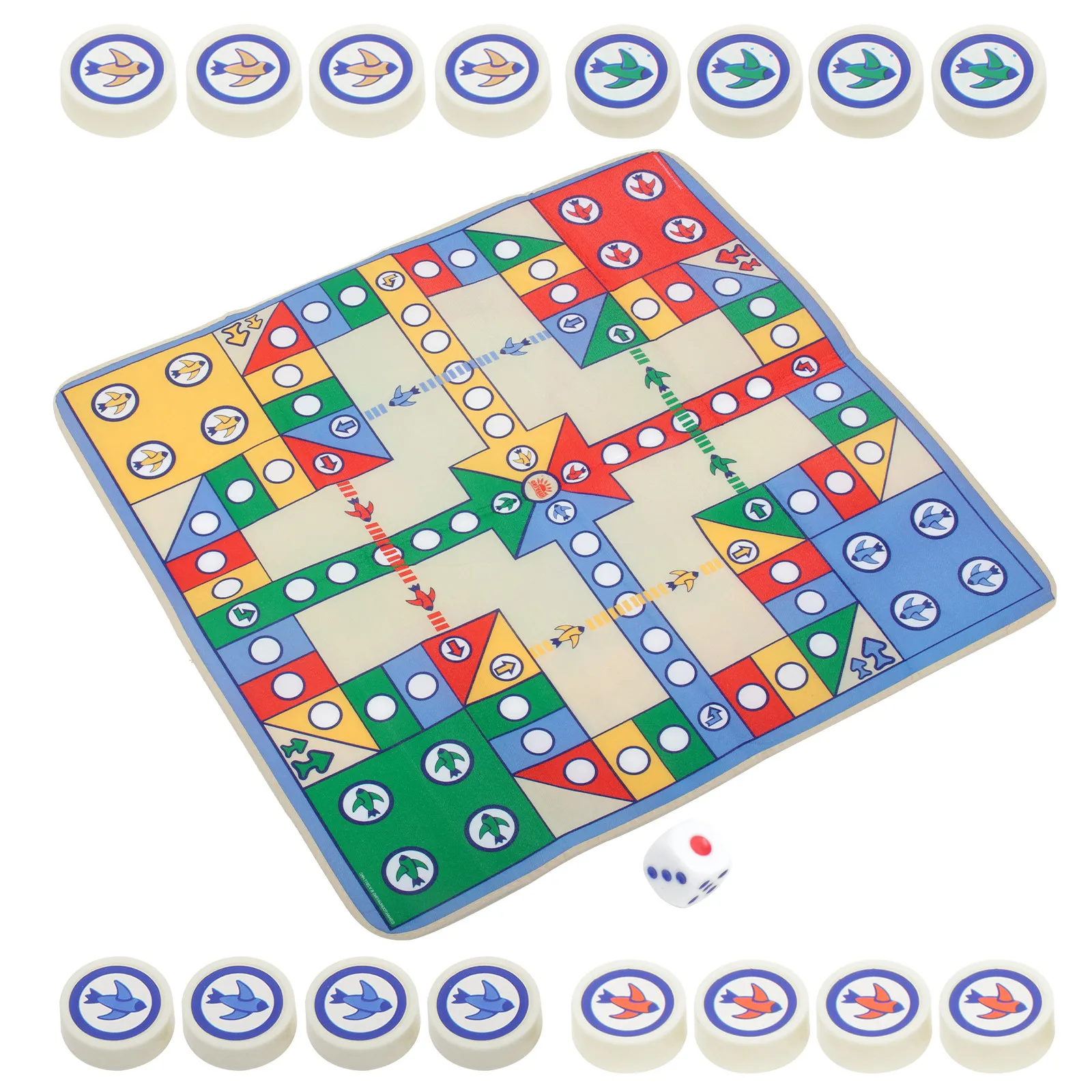 

Flying Chess Rug Game Set 82x82cm Includes Mat 16 Pieces Family Parent Child Party Travel Fun Educational Board Game