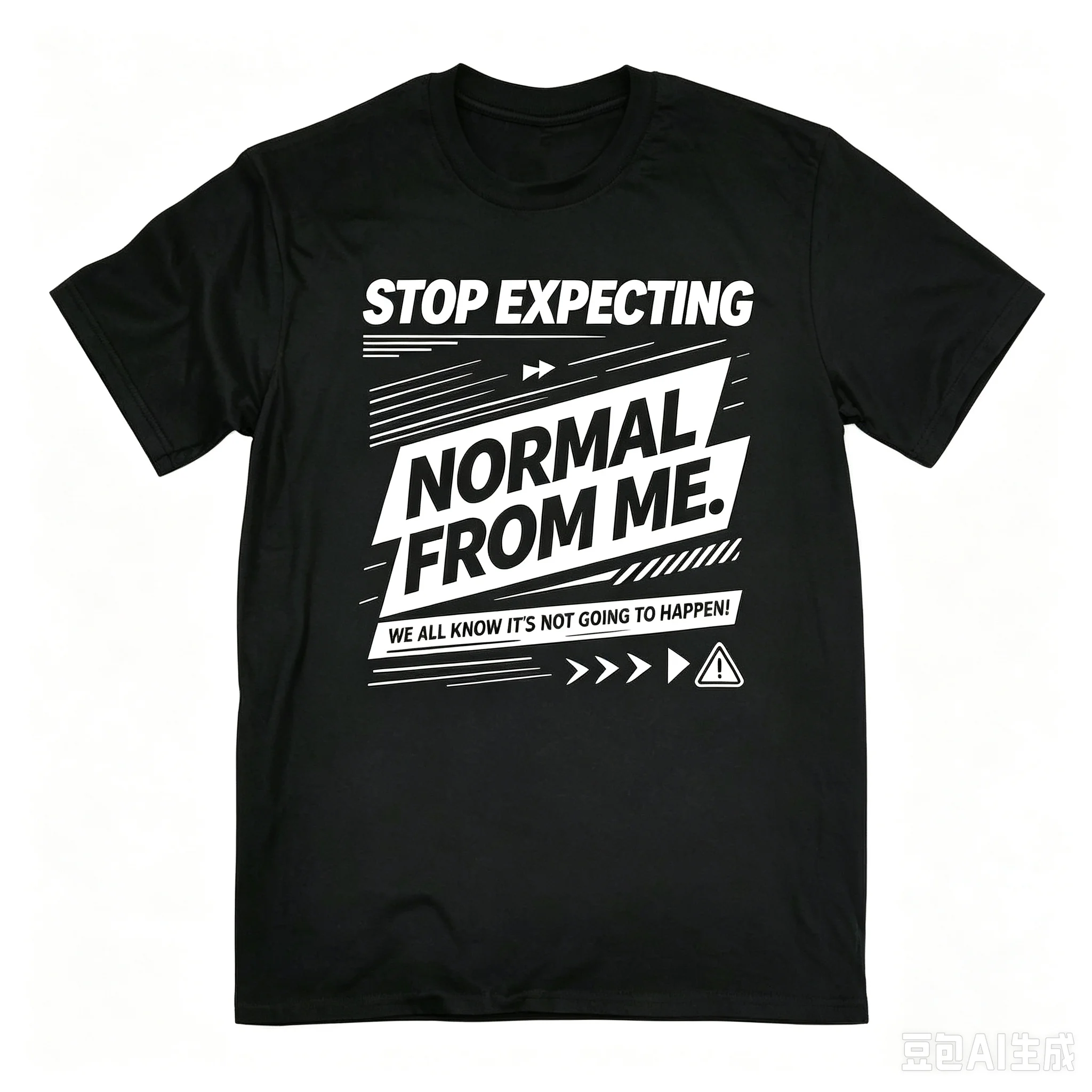 Men Stop Expecting Normal From Me Graphic T‑Shirt Sarcastic Slogan Crew Neck Short Sleeve Casual Streetwear Tee