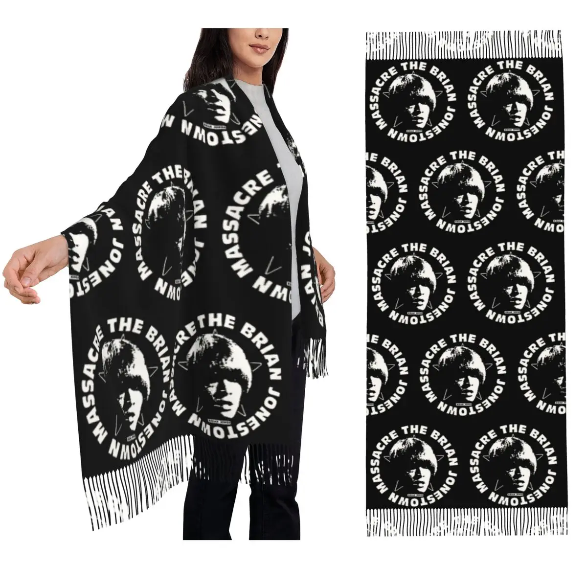

Brian Jonestown Massacre Scarf Tassel Scarves Women Soft Warm Shawls and Wraps Large Fall Winter Shawl Wrap
