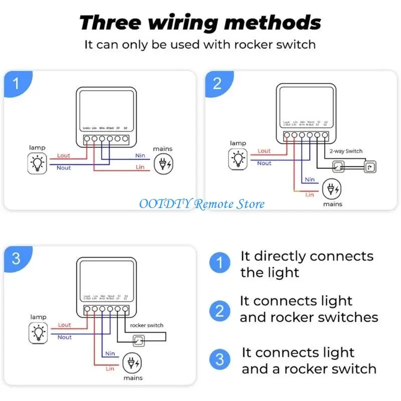 Breaker 16A 2 Way Control Switches WiFi Switches with Timer