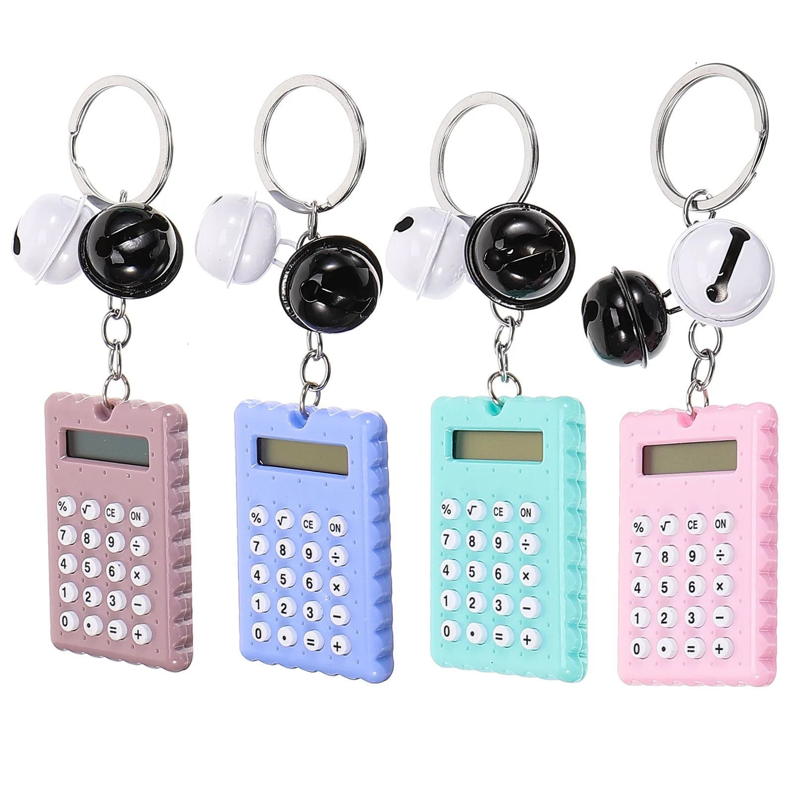 

4Pcs Mini Calculator Plastic Small Size Lightweight Portable Electronic Calculator for Students Kids Daily Use Biscuit Designed