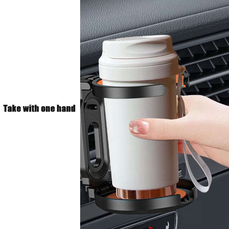 Foldable Car Cup Holder For Air Vent Universal Drink Rack Stand For Water Bottles & Ashtray Anti-Shake Stable Auto Organizer