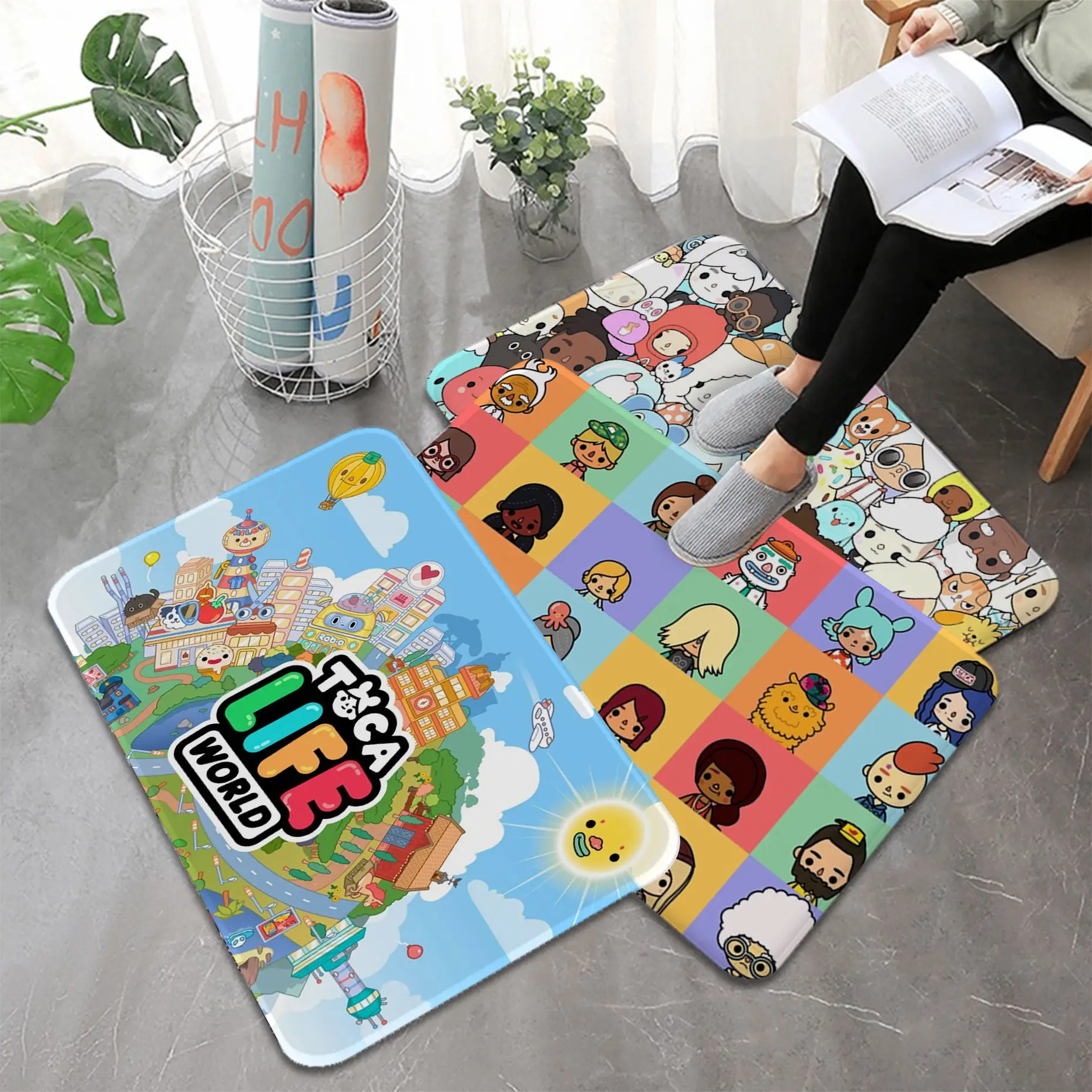 Toca Boca Toca Life World Game Room Mats Retro Multiple Choice Living Room Kitchen Rug Non-Slip Bedside Area Rugs