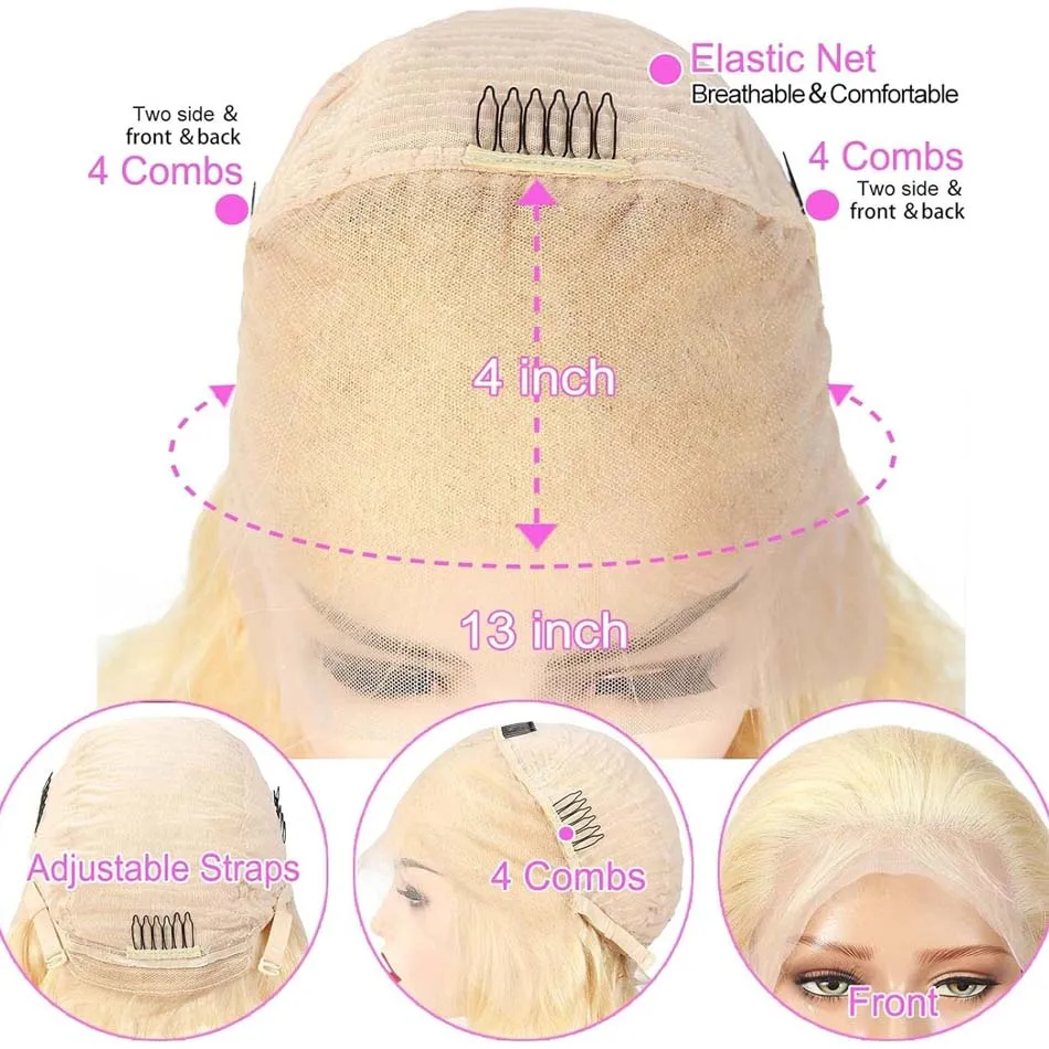 613 blonde Spitze vorne Echthaar Perücken gerade brasilia nisches Haar 13x6 hd Spitze Frontal Perücken Dichte Spitze Verschluss Perücke Beliself