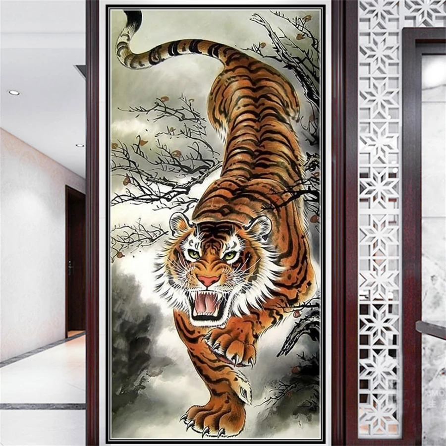 

Big Size Animals Tiger DIY 5D Diamond Painting Full Drill Square Embroidery Mosaic Art Picture Of Rhinestones Home Decor Gifts