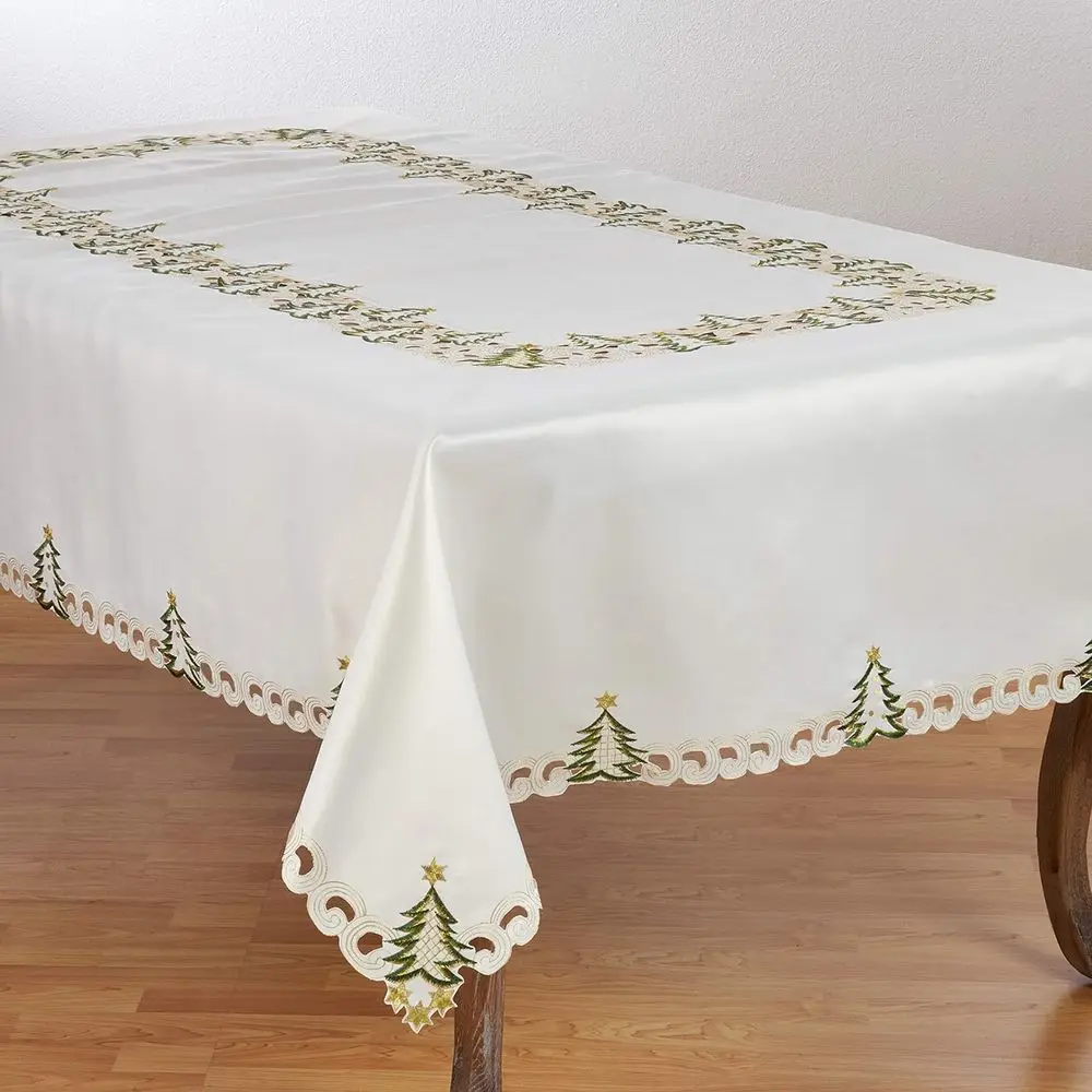 

Pandoro Christmas Tree Tablecloth, 67 x 120, Ivory