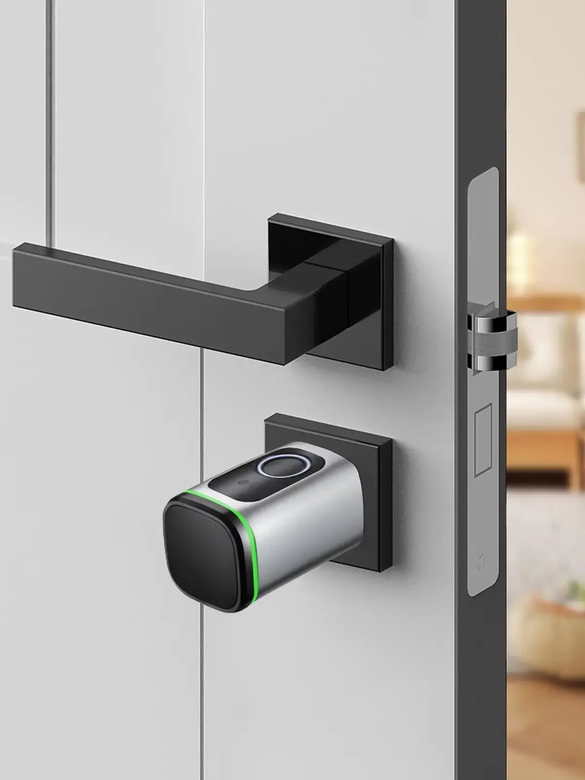 Slimme vingerafdrukslotcilinder 60 mm Elektronische deurslotcilinder met 2 sleutels/2 keycards App-bediening Vingerafdrukslot