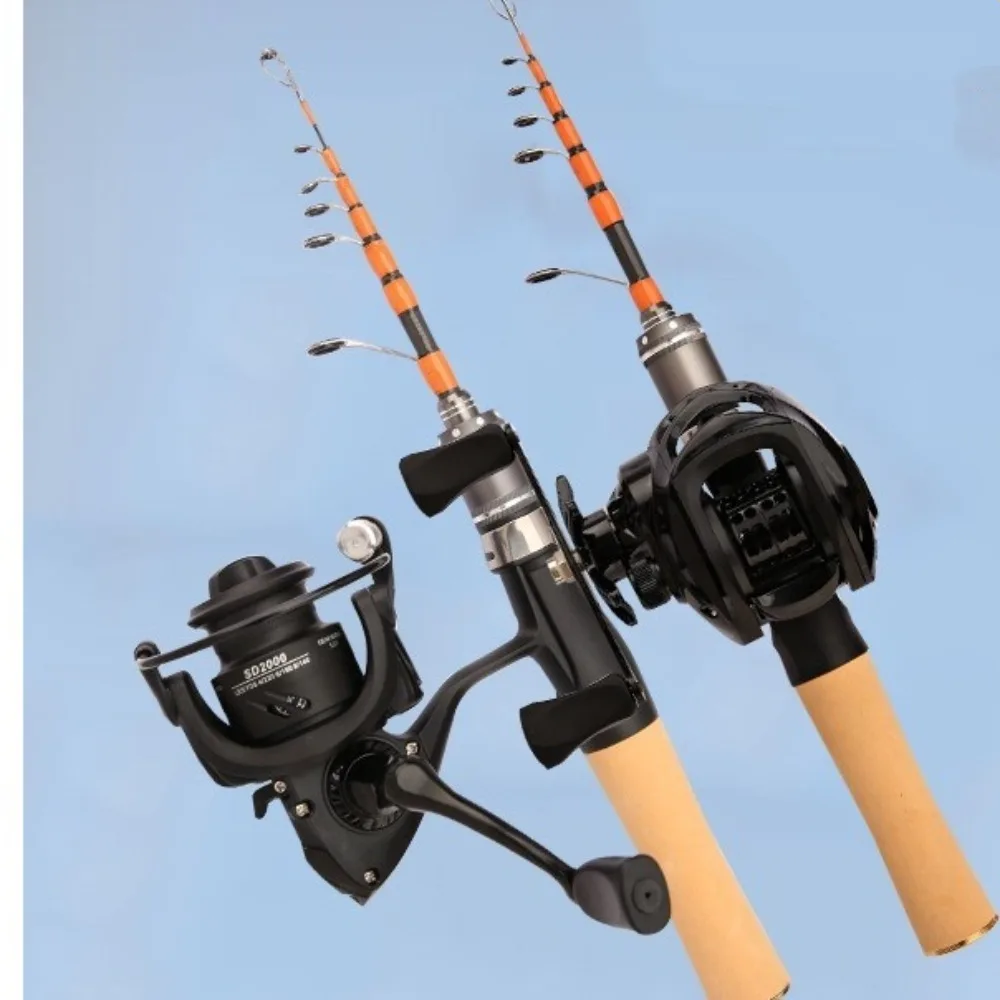 

Casting Telescopic fishing rod Spinning fiberglass Portable Fishing Rod Short 150cm 165cm Fiberglass Lure Rod