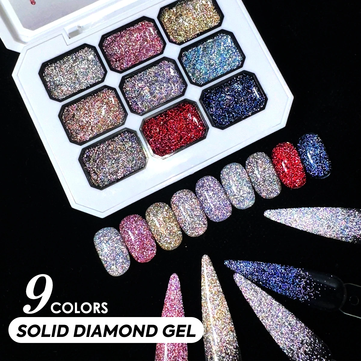 طلاء أظافر جل لامع 9 ألوان، متين، مناسب جدًا للمانيكير والباديكير، ضروري لتقليم الأظافر، لون أظافر لامع