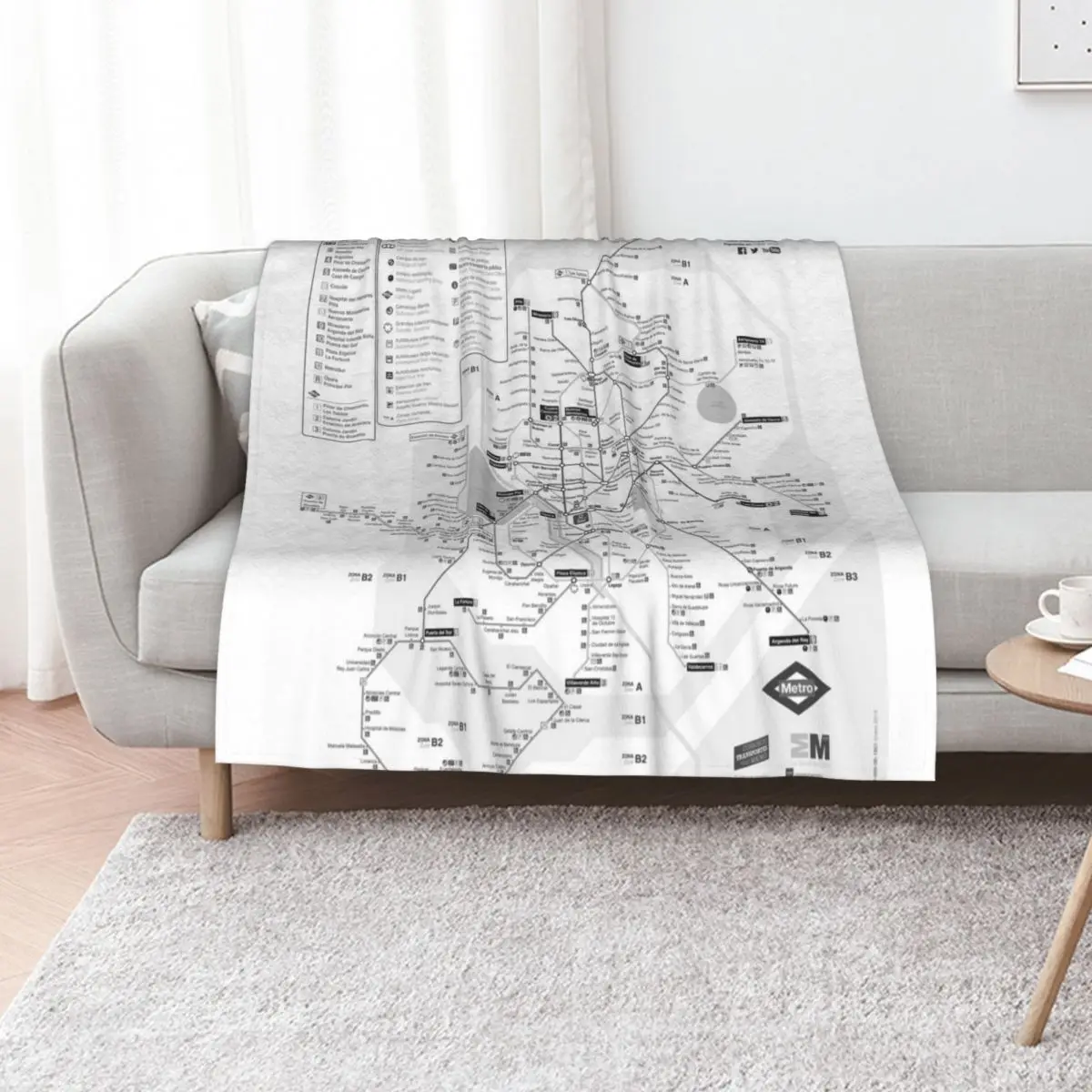 Madrid Metro Throw Blanket Vintage For Baby Cute Plaid Decorative Beds Hairy Blankets For Sofas Blankets