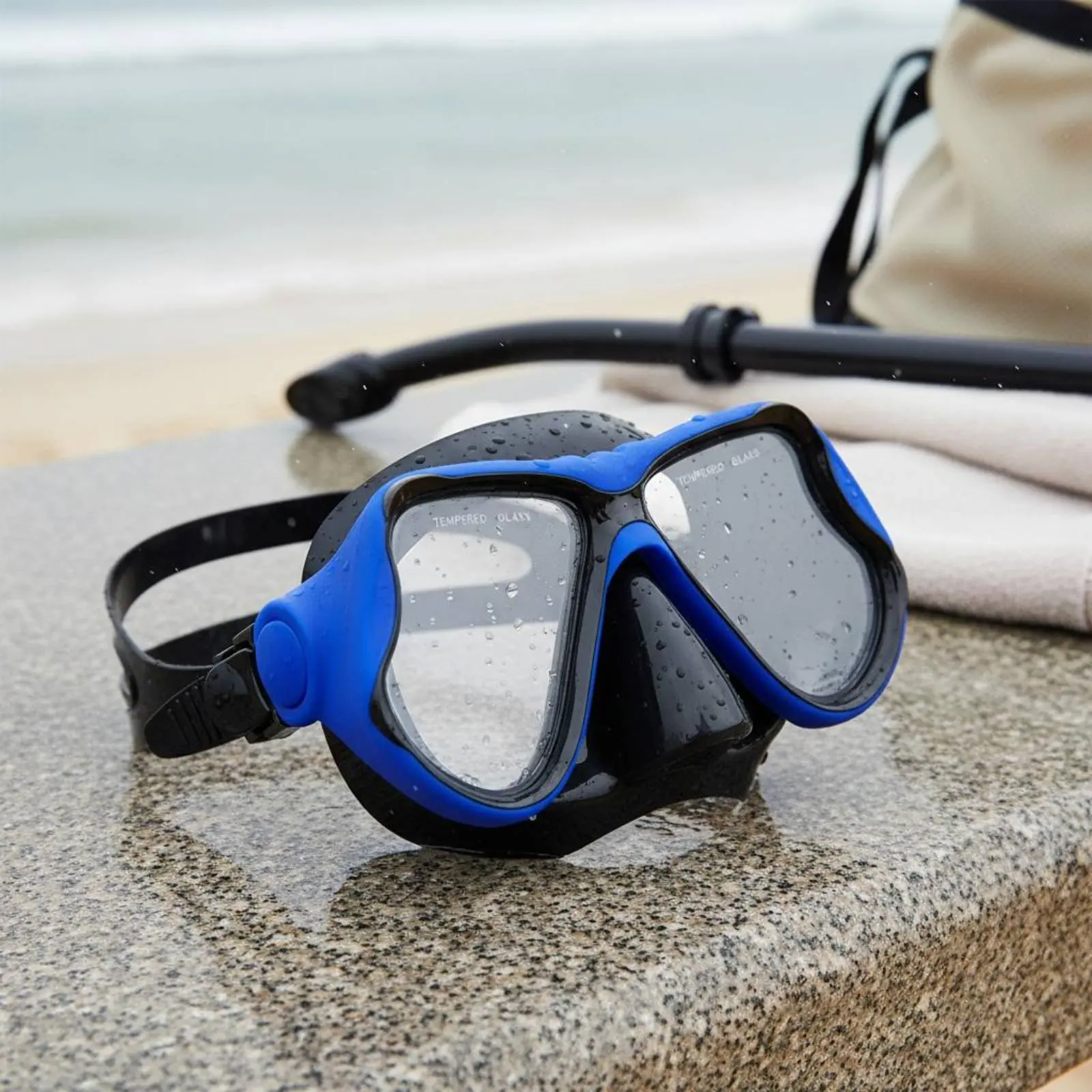 tempered-glass-dive-mask-frosted-finish-silicone-snorkel-mask-water-sports-gear-anti-fog-no-leakage-for-diving-snorkeling