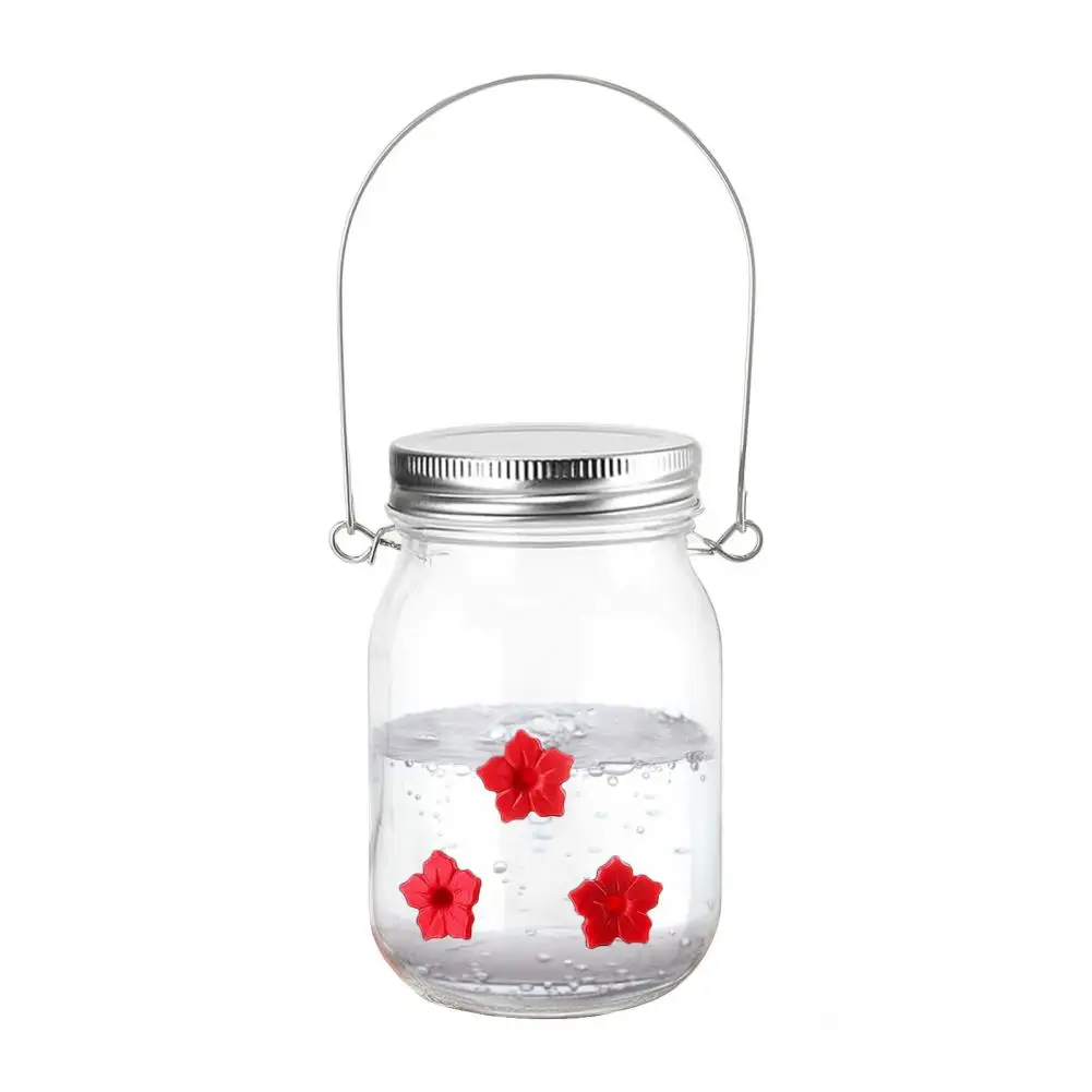 Bird Feeder with Multiple Feeding Ports Capacity Hanging Hummingbird Feeder with Leak Proof Mason Jar Attractive