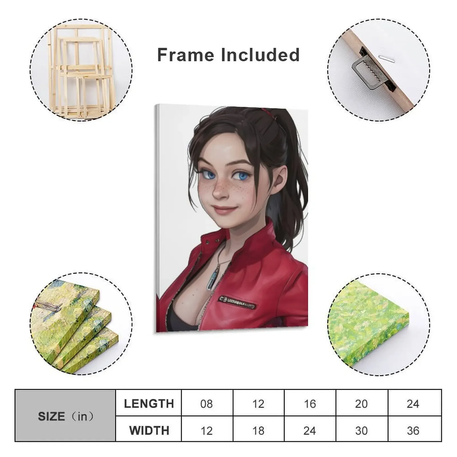 Claire Redfield Canvas Painting decor Wall decoration frame