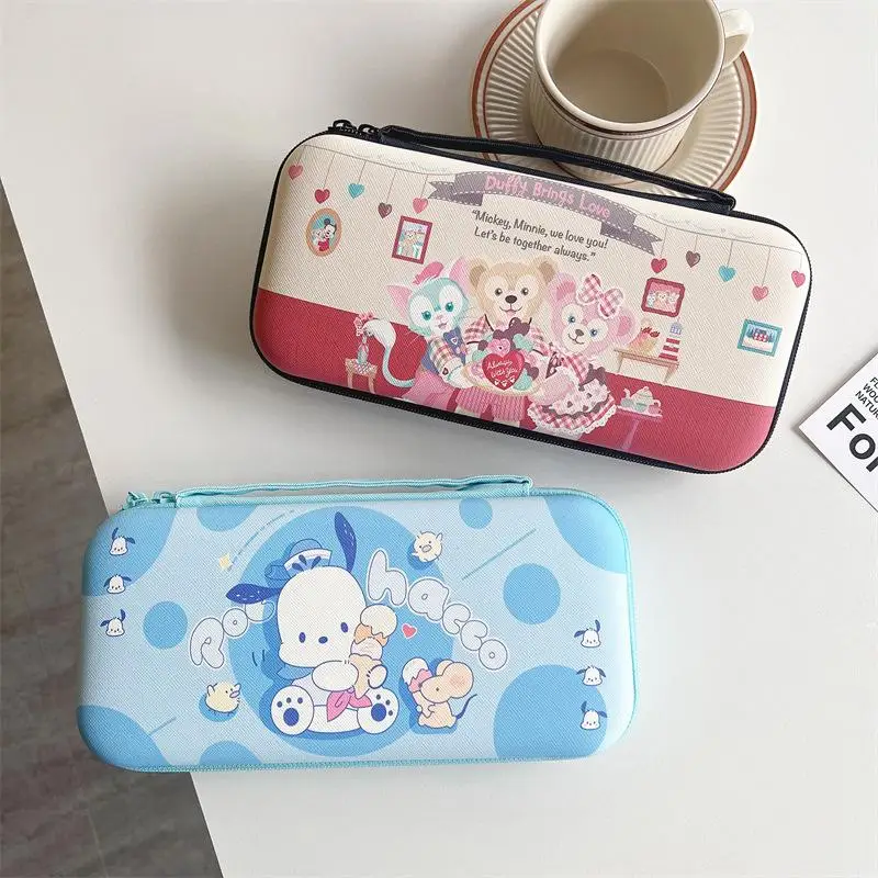 Anime cartoon Sanrio Hello Kitty MY MELODY Kuromi game console storage bag large capacity pu shell OLED game console kit portabl