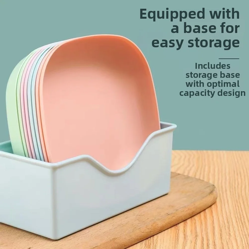 10pcs Set Reusable Fruit & Dessert Plates - Washable Multifunctional Snack Dishes With Built-In Base For Bones & Candy 14cm