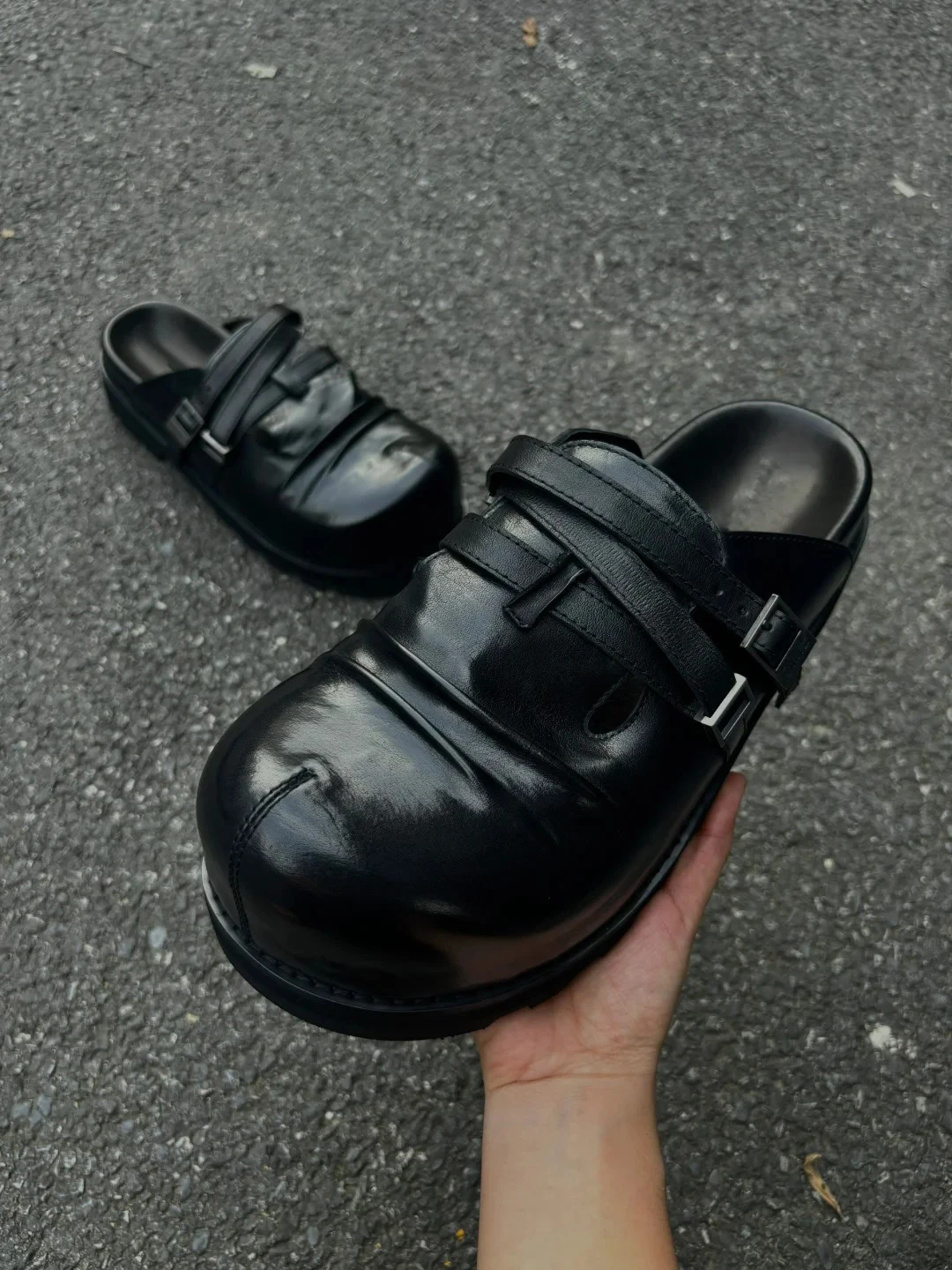 Men's Big Head  Slip-On  Shoes Thick Bottom Heightening Casual Leather Shoes Comfortable All-Season Wear
