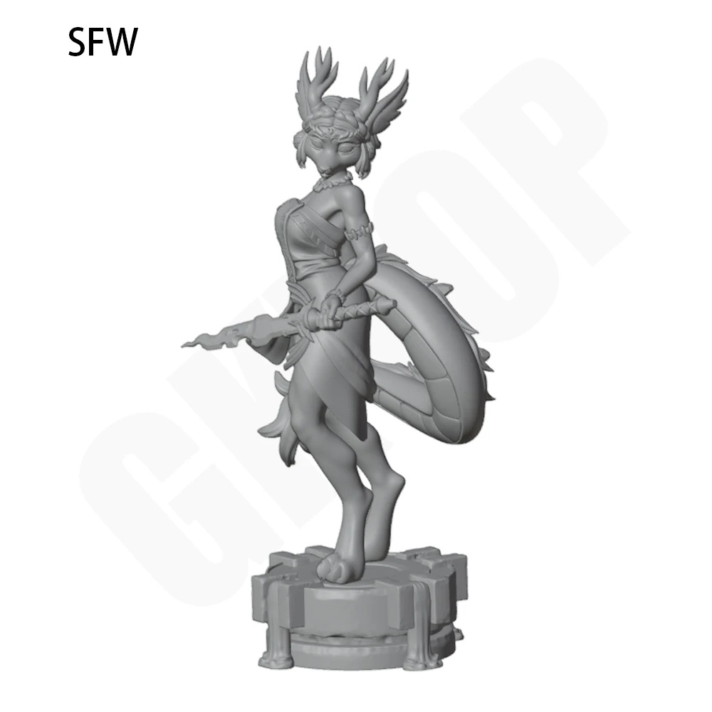 NSFW Sculpture of Little Dragon Man FUTA 1/24 Grey Resin Figure Model Kit Unassembled Unpainted GK 3D Print DIY Miniature Statue