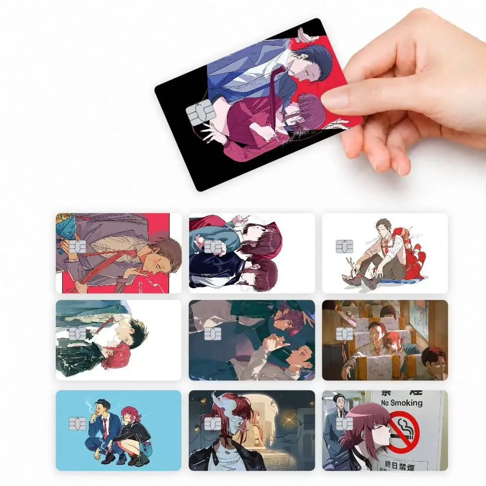 Anime Smoking Behind The Supermarket with You  4pcs Credit Card Skin Stickers Suitable for Bank  Transit Pass Decorative Cover