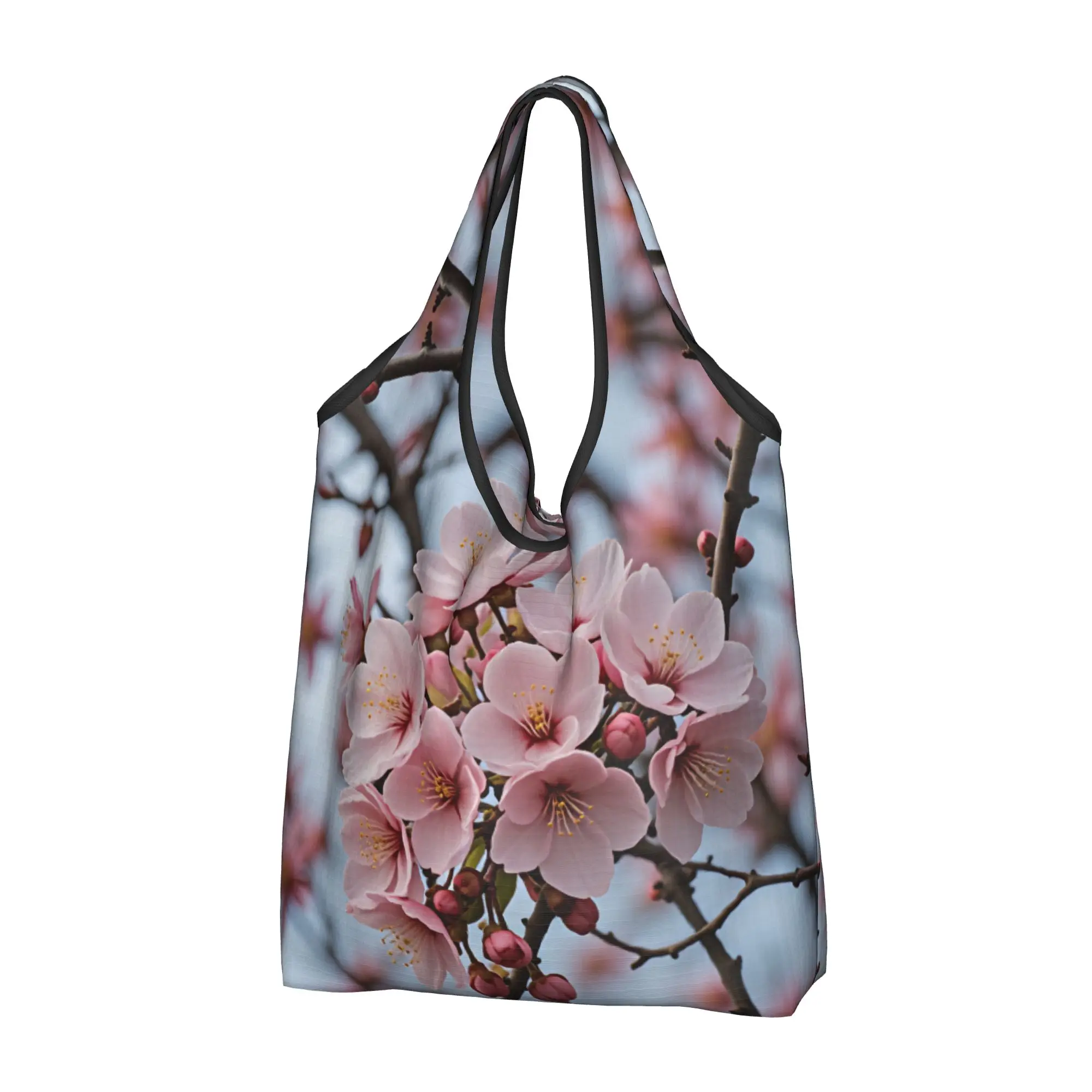 Recycling Fashion Trend 3D Flowers Shopping Bag Women Tote Bag Portable Luxury High 3D Floral Grocery Shopper Bags