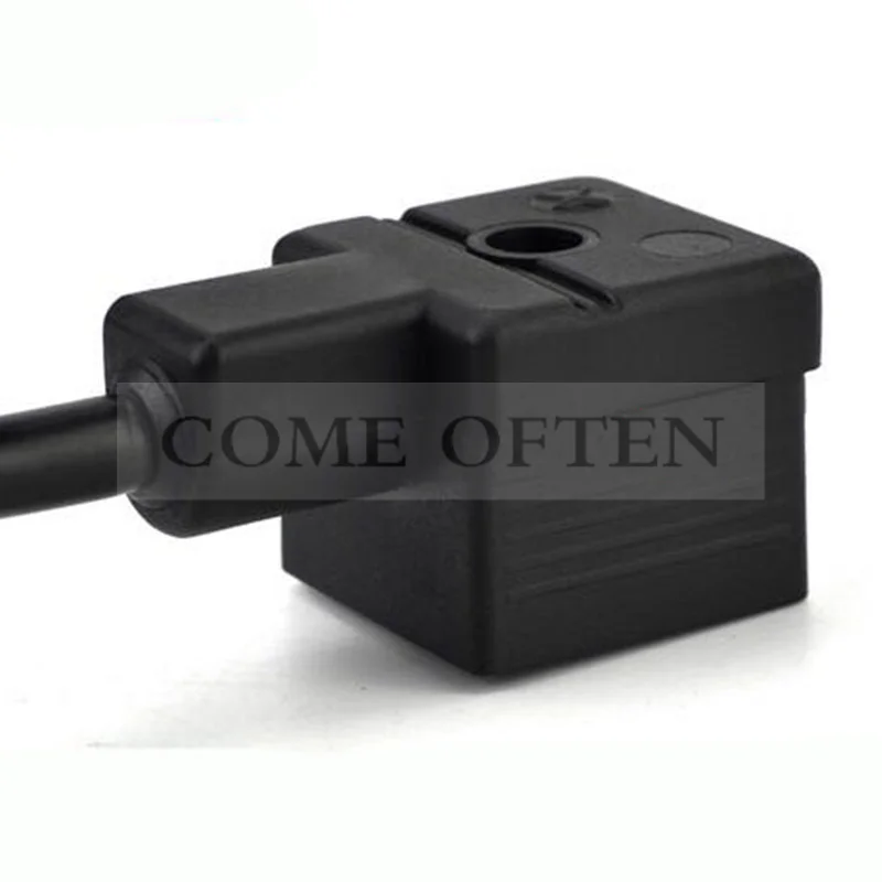 MPM Integrated Solenoid Valve Coil Plug Terminal Box Connector Din43650A 4 Holes Dc24V AC220V 110V Indicator LED 1m Power Cord