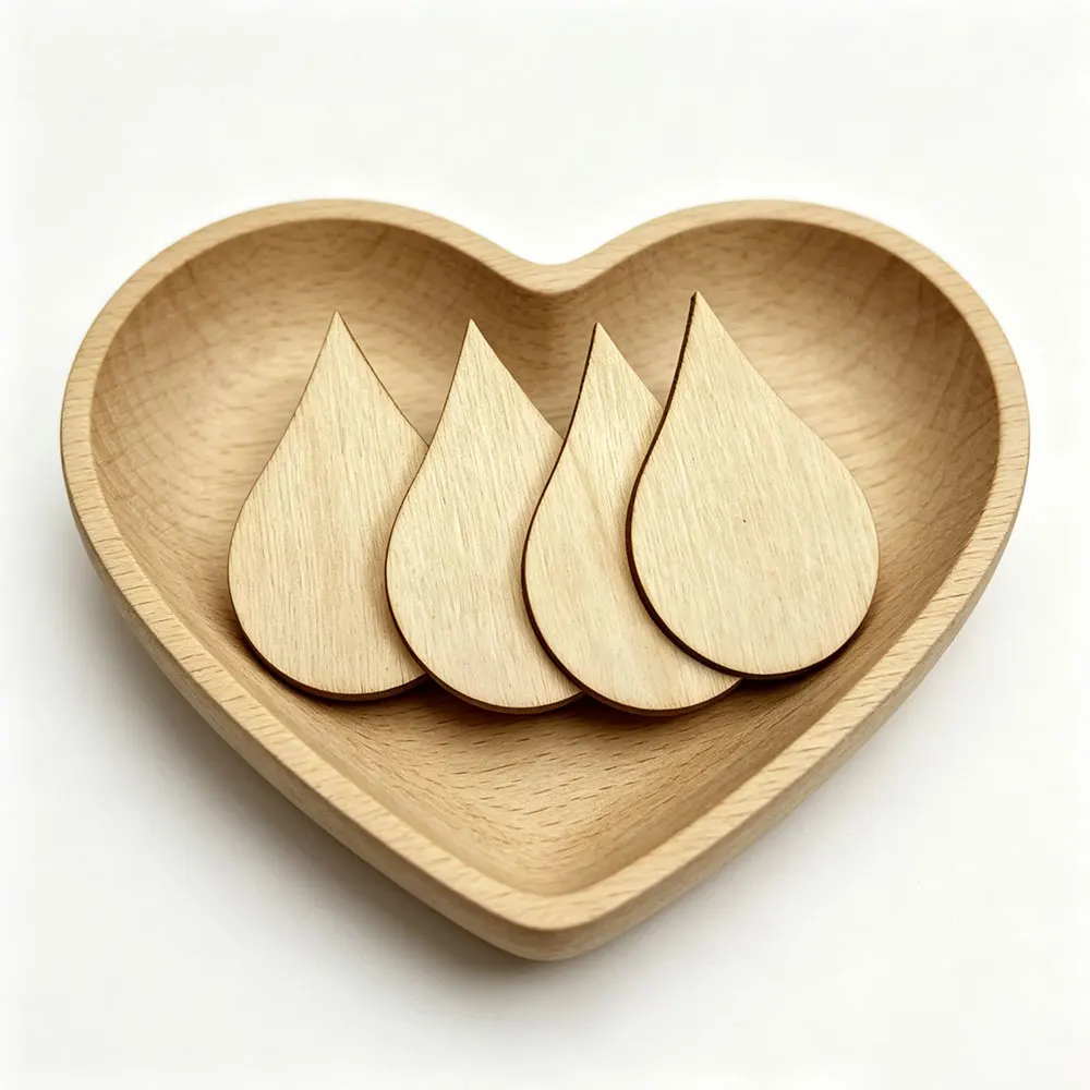 Wood DIY Crafts Water Drop Shaped Wooden Slices Smooth Surface Diy Crafts Accessories for Scrapbooking Decoupage Sign DIY Craft